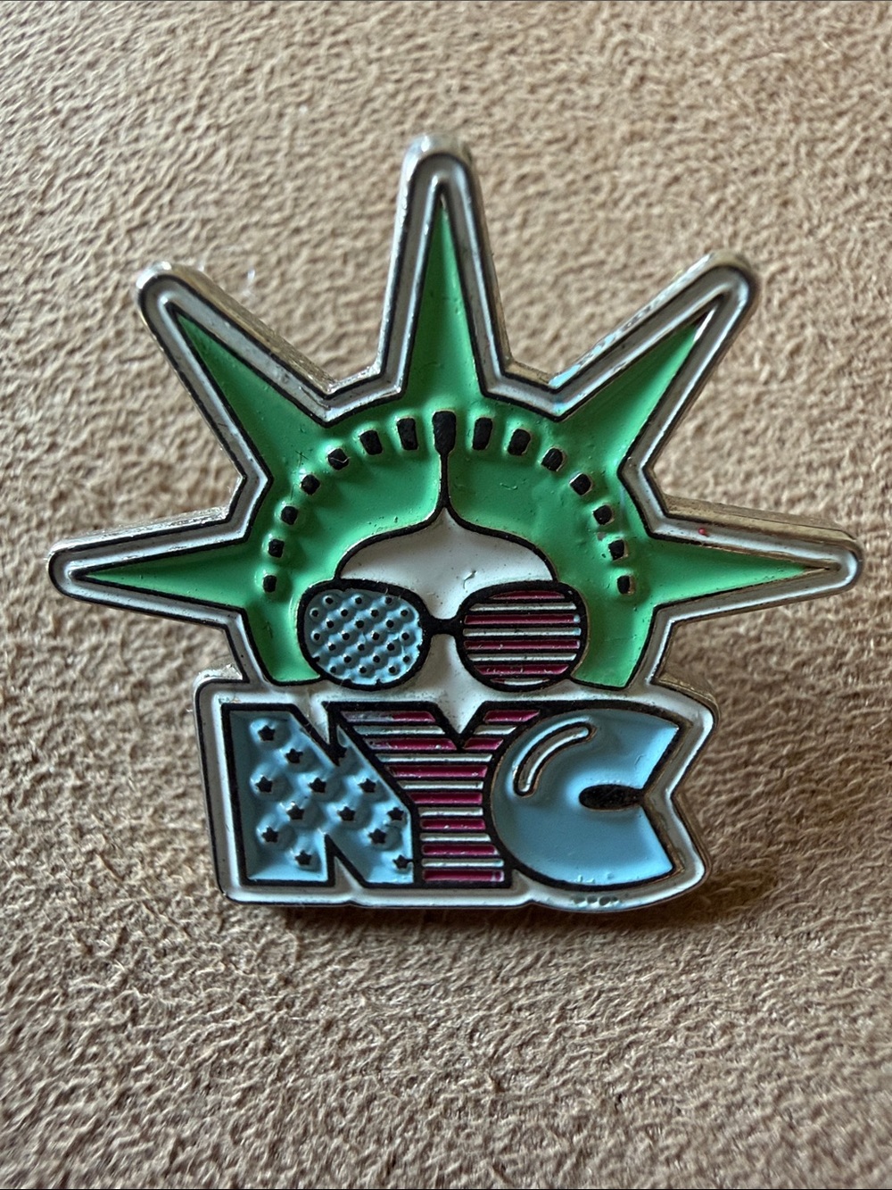 Statue of Liberty NYC Enamel Pin Cool Sunglasses